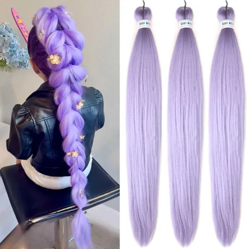 Vista 13 de Cabello trenzado para niños preestirado de 16 pulgadas, color negro para niños, trenzas sin nudos