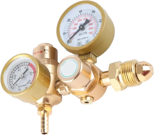 Vista 8 de Regulador de soldadura de gas para argón CO2 Dispositivo de medición de alta presión de 4500 PSI con medidor de flujo Regulador de gas soldador
