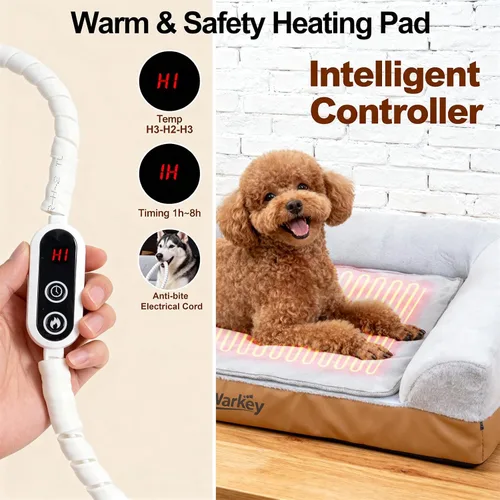 Vista 2 de Cama térmica para perros de tamaño grande, cama térmica para mascotas para perros grandes, sofá cama impermeable de espuma viscoelástica para perros