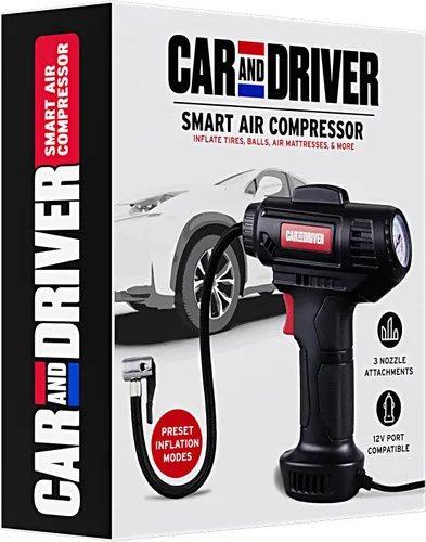 Vista 9 de Compresor de aire inteligente CAD-KH1001 - Inflador digital portátil de neumáticos de 12 V PSI ajustable con apagado automático 3 accesorios