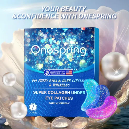 Vista 8 de Onespring Almohadillas de gel para ojos (24 pares) – Parches debajo de los ojos para ojos hinchados, arrugas, ojeras, geles de colágeno natural