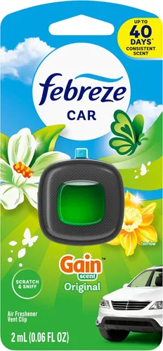 Vista 7 de Febreze Ambientador para automóvil, clip de ventilación de automóvil y eliminador de olores, aroma Gain Original, 8