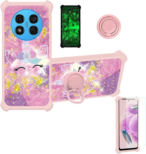 Vista 52 de jioeuinly JSF-DJS - Funda compatible con Nothing Phone 2a con protector de pantalla de vidrio templado, policarbonato duro + silicona suave, soporte