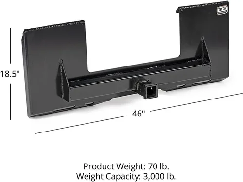 Vista 5 de Titan Attachments Placa de Montaje Receptor Universal Recortada, Accesorio de Placa de Minicargadora de 1/4" de Grosor, Enganche Receptor de 2