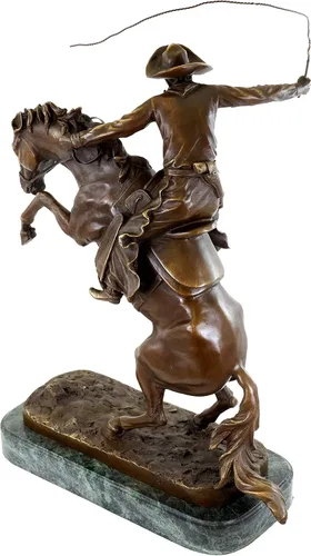 Vista 6 de Kunst & Ambiente - The Bronco Buster - Escultura de Bronce - Frederic Remington - Bronce de la Casa Blanca - Estatuas de Caballos a la Venta
