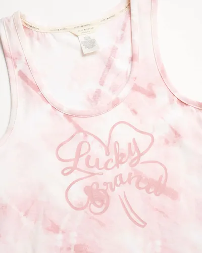 Vista 3 de Lucky Brand Pijama para mujer - Camiseta de manga enrollada de 3 piezas, camiseta sin mangas y pantalones cortos (tamaño S-XL)
