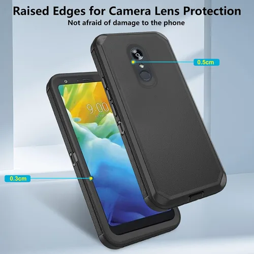 Vista 3 de Asuwish Funda de teléfono para LG Stylo 4, funda híbrida resistente a prueba de golpes, de cuerpo completo, accesorios móviles de alta resistencia