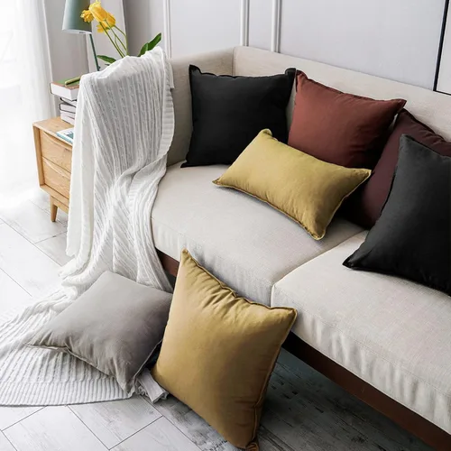 Vista 6 de Jeanerlor - Funda de cojín sólida de lino y algodón para decoración, de 18x18 pulgadas, funda de almohada especial para sofá, cama, silla