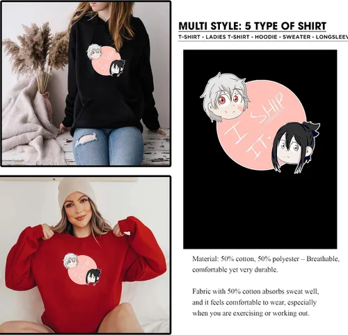 Vista 4 de Ne%zumi Merch I Ship It Pullover Hoodie, T-Shirt, Crewneck, Long Sleeve, Adult Youth Cotton Unisex Sweatshirt, Unique Birthday Gifts for Kid Women