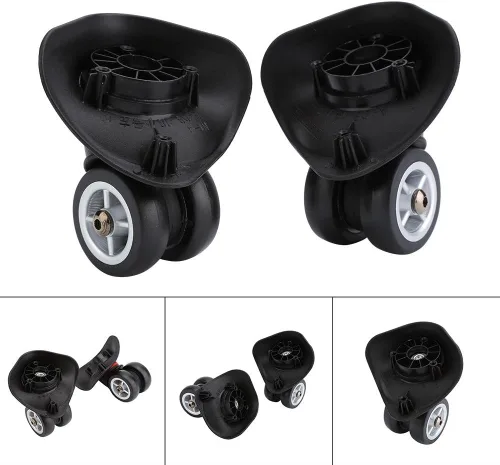 Vista 7 de VGEBY1 Maleta Ruedas, Equipaje Giratorio Ruedas Ruedas Universal PVC Ruedas Maleta Maleta Carretilla, Negro