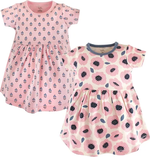 Vista 115 de Touched by Nature - Vestidos de manga corta y manga larga de algodón orgánico para niñas pequeñas, bebés y mujeres Manga larga con flores abstractas