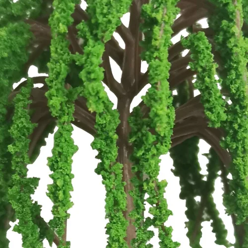 Vista 6 de Modelo Trees Hobby Train Scenery Set Artificial Miniatura Palma Coco Rojo Arce Llorando Willow Oak Decoración Kit de Juguete con Hojas Verdes DIY