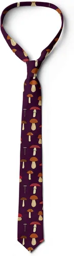 Vista 4 de Ambesonne Men's Tie, Porcini and Amanita, Necktie, 3.7", Multicolor