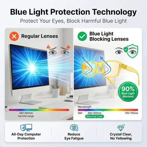 Vista 6 de Eyekepper Blue Light Glasses Men Women, Large 6 Pack Eyeglasses