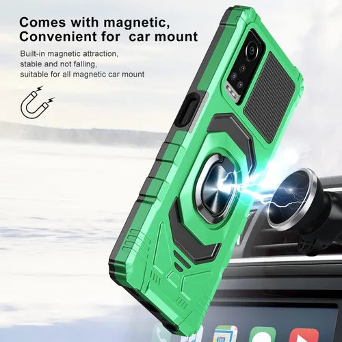 Vista 5 de Funda para BLU G91 Max con protector de pantalla, soporte de anillo para montaje magnético de automóvil de grado militar, resistente a prueba