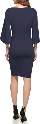 Vista 3 de DKNY Women's Open Sleeve Ruched Sheath Dress