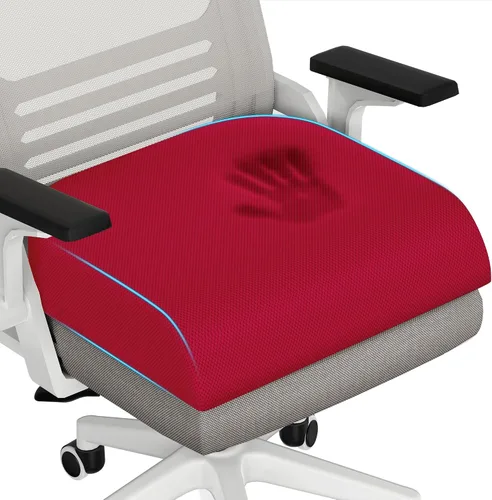Vista 21 de TranquilRelax Cojín de asiento de espuma viscoelástica para silla de oficina, 3 pulgadas, color negro Medium-firm Support for Long Sitting
