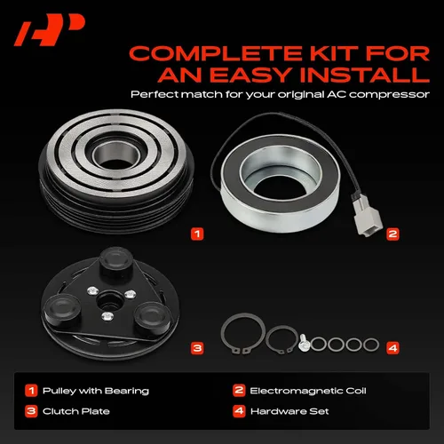 Vista 3 de A-Premium Kit de embrague de compresor de A/C para Subaru Impreza 2.0L 2.5L 2002-2007, apto para Subaru 9-2X 2.0L 2.5L 2005-2006