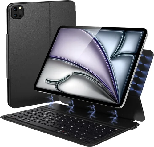 Vista 8 de Funda para iPad de 11ª (A16, 2025)/10ª generación con teclado, funda magnética desmontable para teclado Bluetooth inalámbrico para iPad de 10.9