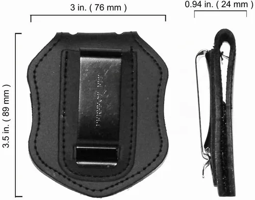 Vista 2 de Perfect Fit Shield Wallets Soporte para cinturón de oficial de patrulla de Nueva York con bolsillo y cadena (Cutout PF145)