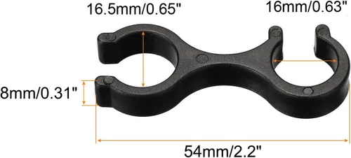 Vista 2 de PATIKIL Clips para bastón de trekking, 4 piezas, accesorios para bastón, conector de hebilla de doble varilla para senderismo al aire libre y camping