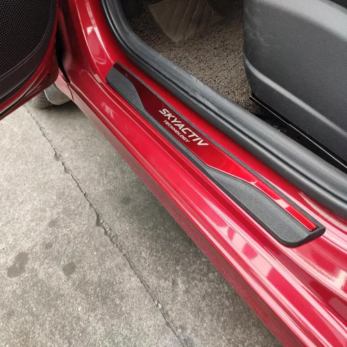 Vista 11 de Accesorios para automóvil Protector de umbral de puerta, para Mazda 3, 6, CX-30, CX-5, placa de protección de umbral de protección contra rozaduras