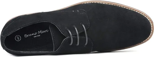 Vista 3 de Bruno Marc Zapatos estilo oxford de gamuza con cordones para hombre.