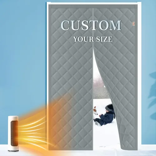 Vista 13 de Yotache - Cortina magnética aislada térmica para puerta, se adapta a puertas de 28 x 78 pulgadas, cortina de 30" x 80", material Oxford resistente a