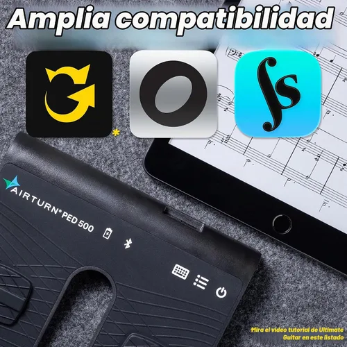 Vista 7 de AirTurn PED 500 - Pedal Bluetooth portátil para cambio de página para iPad, Android, funciona con la mayoría de las aplicaciones