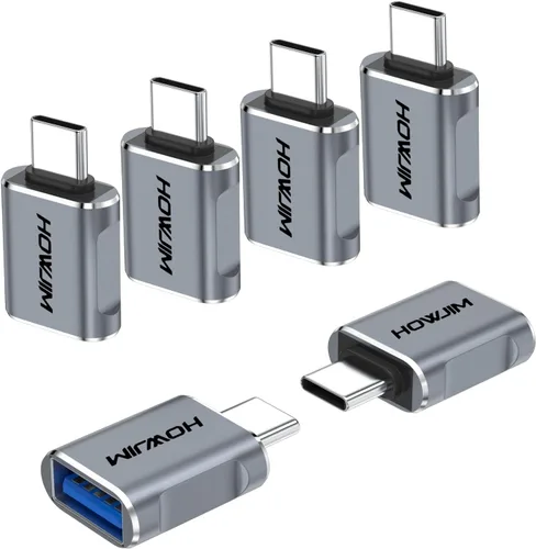Vista 13 de Paquete de 10 adaptadores USB C a USB, adaptador USB C macho a USB 3.2 hembra OTG, transferencia de datos de 10 Gbps de carga rápida para teléfono