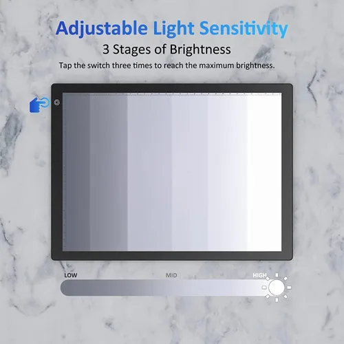 Vista 5 de Caja de luz con visor de diapositivas Eyesen, escáner de luz ultradelgado A4 con alimentación USB para escaneo de diapositivas fotográficas