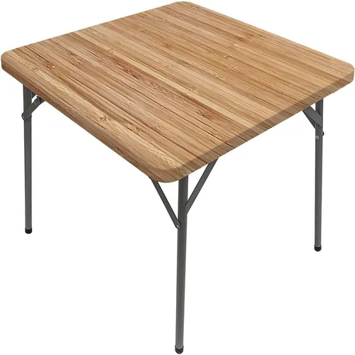 Vista 8 de Mesa cuadrada de tablones de madera, impresión de textura de tablones de madera, borde elástico, adecuada para catering y cocina, apta para mesa