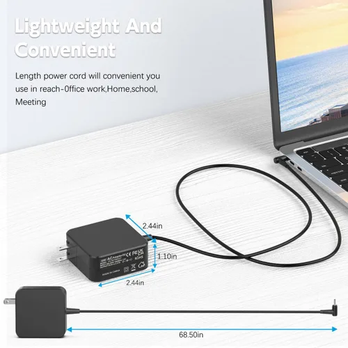 Vista 7 de ROLADA Cargador de 45 W para Asus L210MA L410MA L510MA VivoBook 15 F510U F512DA F512JA F415 L402 L203MA X S M ZenBook Flip Prime Q K R A Taichi