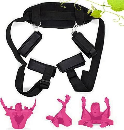 Vista 5 de Kit de sujeción de cama para parejas debajo de King para parejas adultas, kit de correas de amarre, juego resistente al sexo para mujeres adultas