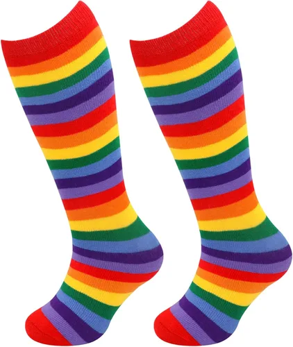 Vista 4 de Calcetines de fútbol para niños pequeños, calcetines de fútbol para niñas, calcetines de tubo con rayas para niños pequeños