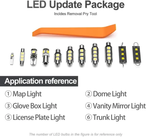 Vista 8 de 9 bombillas LED interiores para Hyundai Kona/Kona N 2017 2018 2019 2020 2021 2022 superbrillantes 6000K LED blancas bombillas interiores bombillas