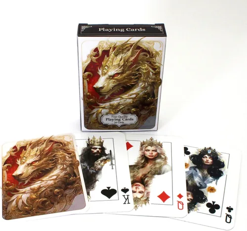 Vista 11 de Naipes Autumn Maiden, cubierta de tamaño de póquer de fantasía, cubierta temática de otoño, cartas de coleccionista únicas