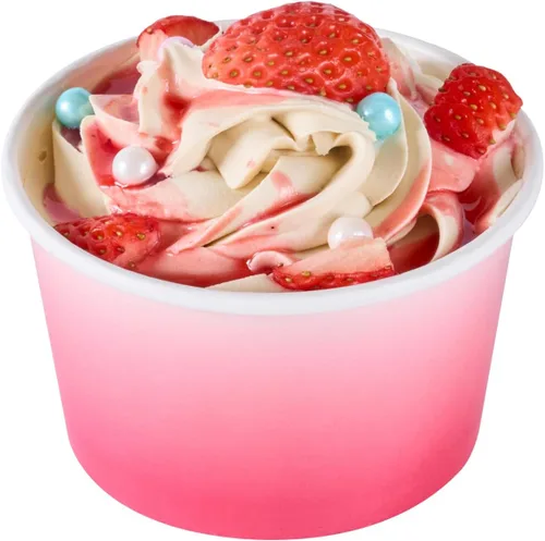 Vista 111 de Restaurantware Coppetta - Vasos de postre de 3 onzas, 50 tazas desechables para helado, tapas se venden por separado, cuencos de papel a cuadros