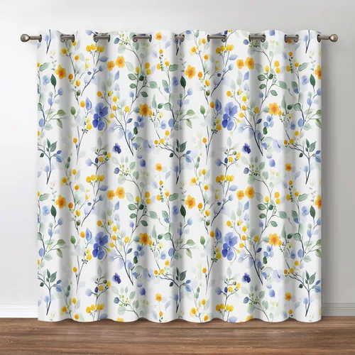 Vista 11 de Aimego Cortinas opacas abstractas con ojales para ventana, para el hogar, dormitorio, sala de estar, 2 paneles (42 x 54 pulgadas)