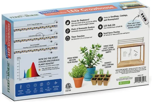 Vista 5 de Ferry-Morse - Moderna casa de cultivo LED de bambú para interiores