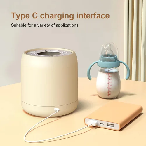 Vista 4 de Mezclador eléctrico de leche para bebés con carga USB automática en polvo, mezclador eléctrico portátil de bajo ruido, mezclador de leche para bebés