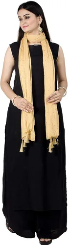Vista 19 de Chandrakala Chal Dupatta de gasa para mujer, chal envolvente Chunni, beige (D191-P)