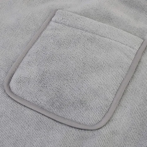 Vista 4 de Polyte - Toalla de baño de microfibra de secado rápido para envolver el cuerpo para hombres, talla única (gris)