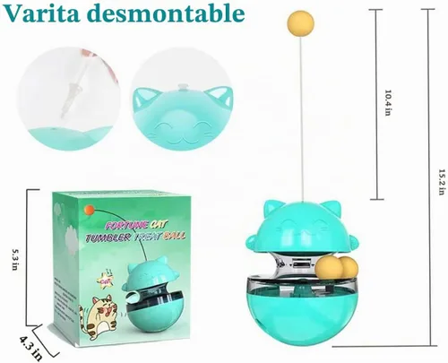 Vista 2 de SUJAYU Vaso divertido de juguete para gatos, bola interactiva, dispensador de golosinas automático sin movimiento electrónico, más ejercicio