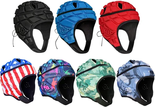 Vista 6 de Casco de rugby – Casco acolchado suave de 7 v7 bandera de fútbol de fútbol para jóvenes, niños, adultos