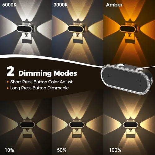 Vista 4 de Briignite Night Light Plug into Wall, 3CCT Projector Night Light 2 Pack