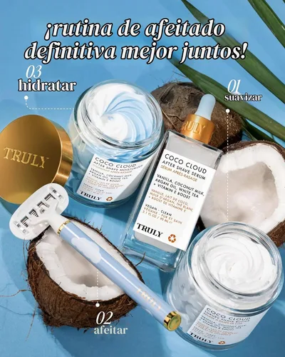Vista 5 de Truly Crema de afeitar de lujo Fórmula de afeitado ultrahidratante para una piel suave y sedosa