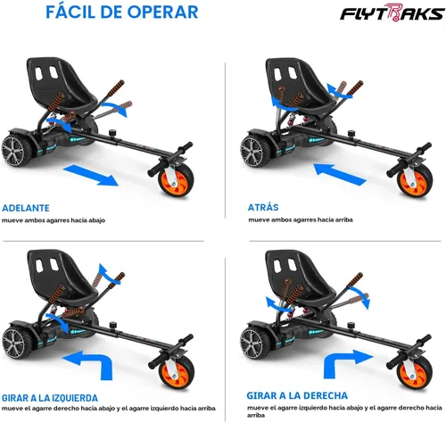 Vista 6 de K2 Go Kart - Scooter autoequilibrante con absorción de impactos traseros, accesorio de asiento de scooter de equilibrio para neumáticos de 6.5