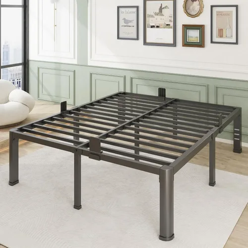Vista 9 de Firpeesy 14 Inch Twin Size Bed Frame, Sturdiness Metal Twin Platform Bed Frame with Storage, No Box Spring Needed, Noiseless, Ease of Assembly
