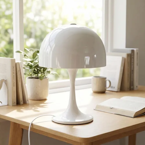 Vista 2 de Lámpara de mesa moderna y elegante para dormitorio, lámpara de mesa de 3 luces LED para sala de estar, oficina, lámpara de escritorio de hongo